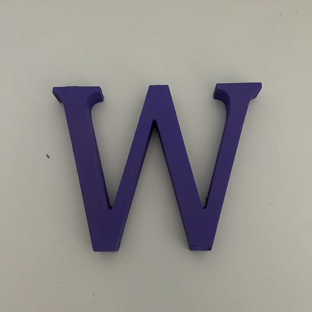 Purple Wooden Letter 'W'